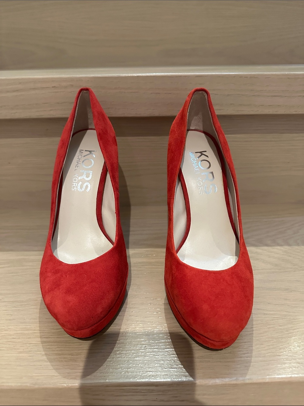 Michael Kors Red Suede Classic platform Pump - Women's Heels